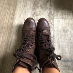 Chestnut Brown Combat Boots